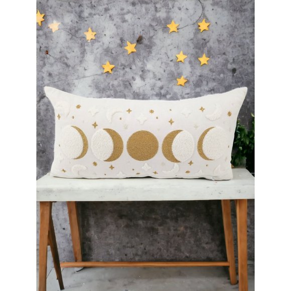 Martha Stewart Moon Phases Celestial Decorative Pillow 10" x 20" - Picture 1 of 8
